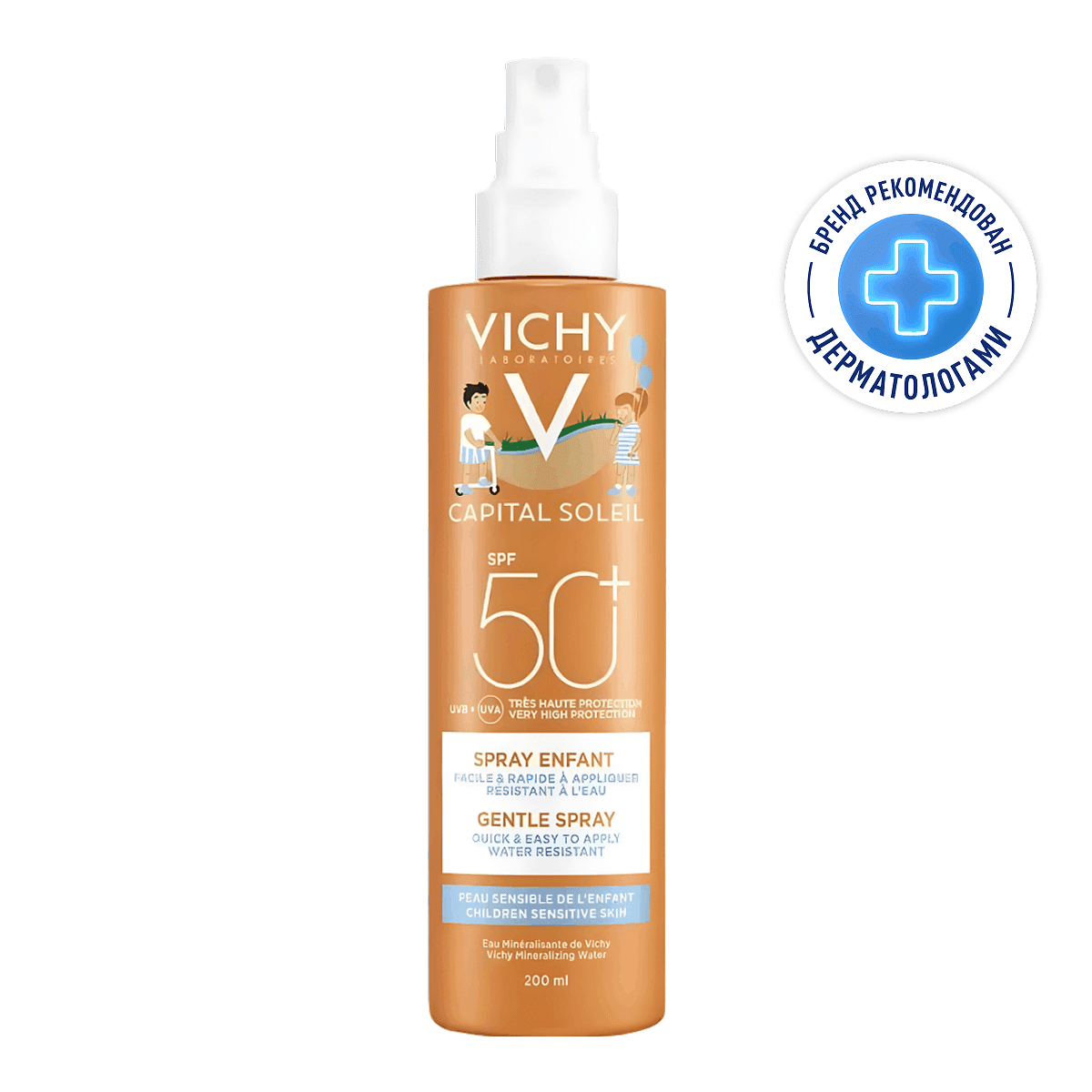Vichy Capital Soleil Спрей солнцезащитный детский водостойкий SPF 50+
