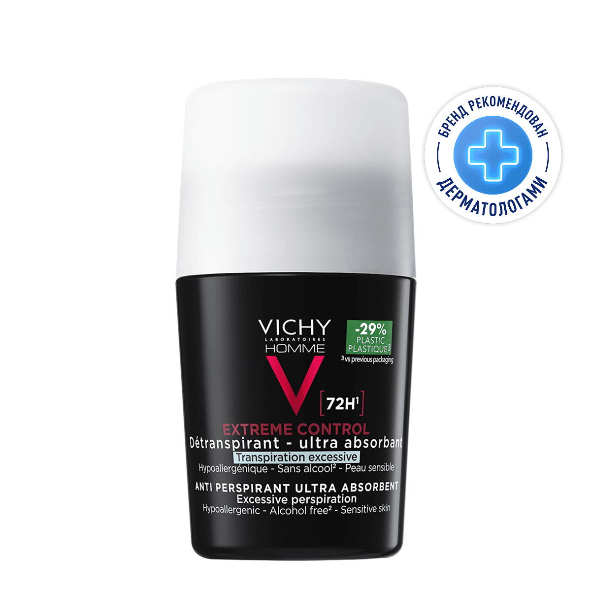 Vichy Homme Дезодорант-антиперспирант против избыточного потоотделения 72 ч