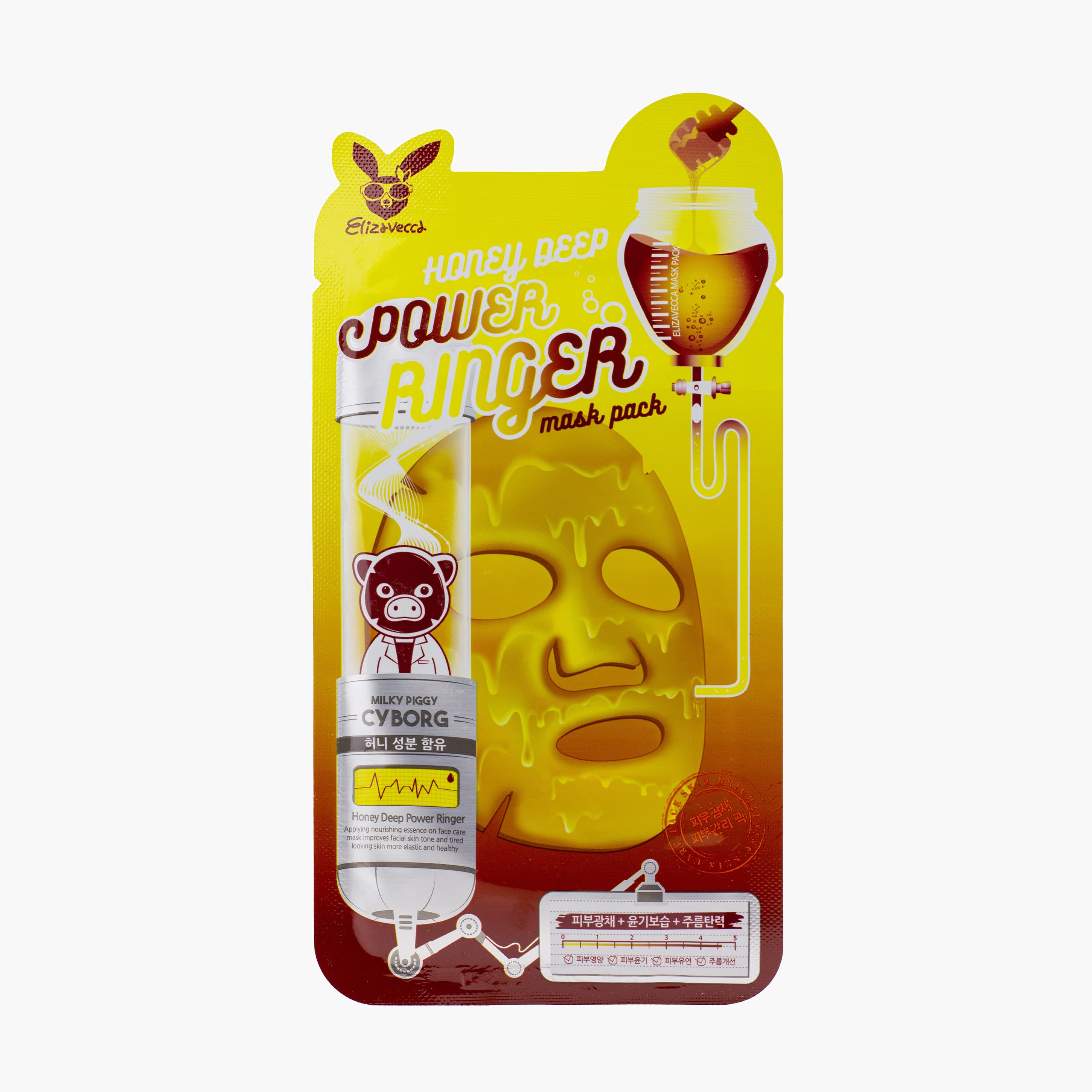 Маска тканевая с медом | Elizavecca Honey Deep Power Ringer Mask Pack