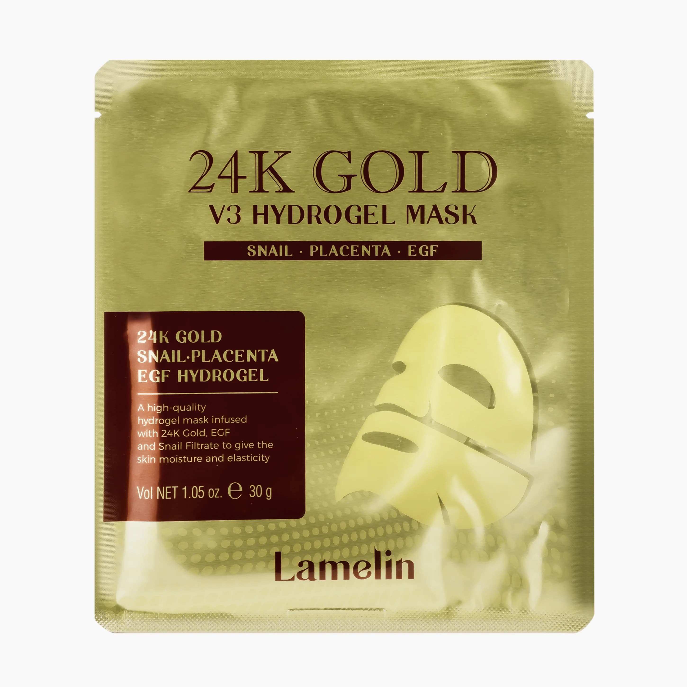 Маска гидрогелевая с экстрактом золота | Lamelin 24K Gold V3 Hydrogel Mask