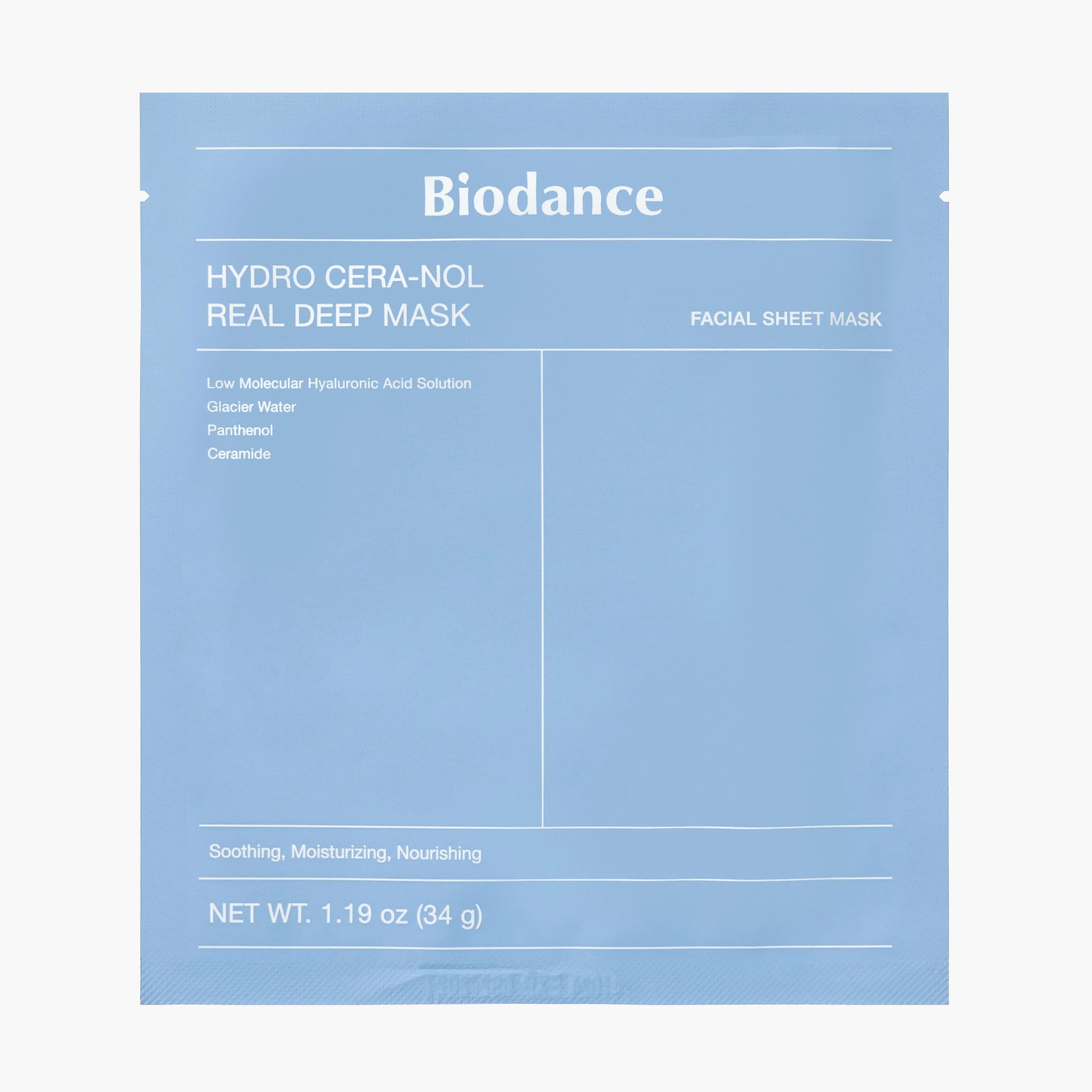 Маска восстанавливающая гидрогелевая с пантенолом и керамидами | Biodance Hydro Cera-nol Real Deep M
