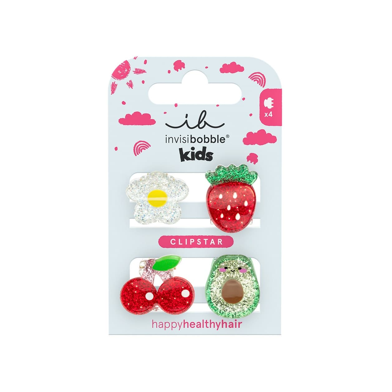 Заколки-крабики для волос детские Clipstar Kids Frutti Fun