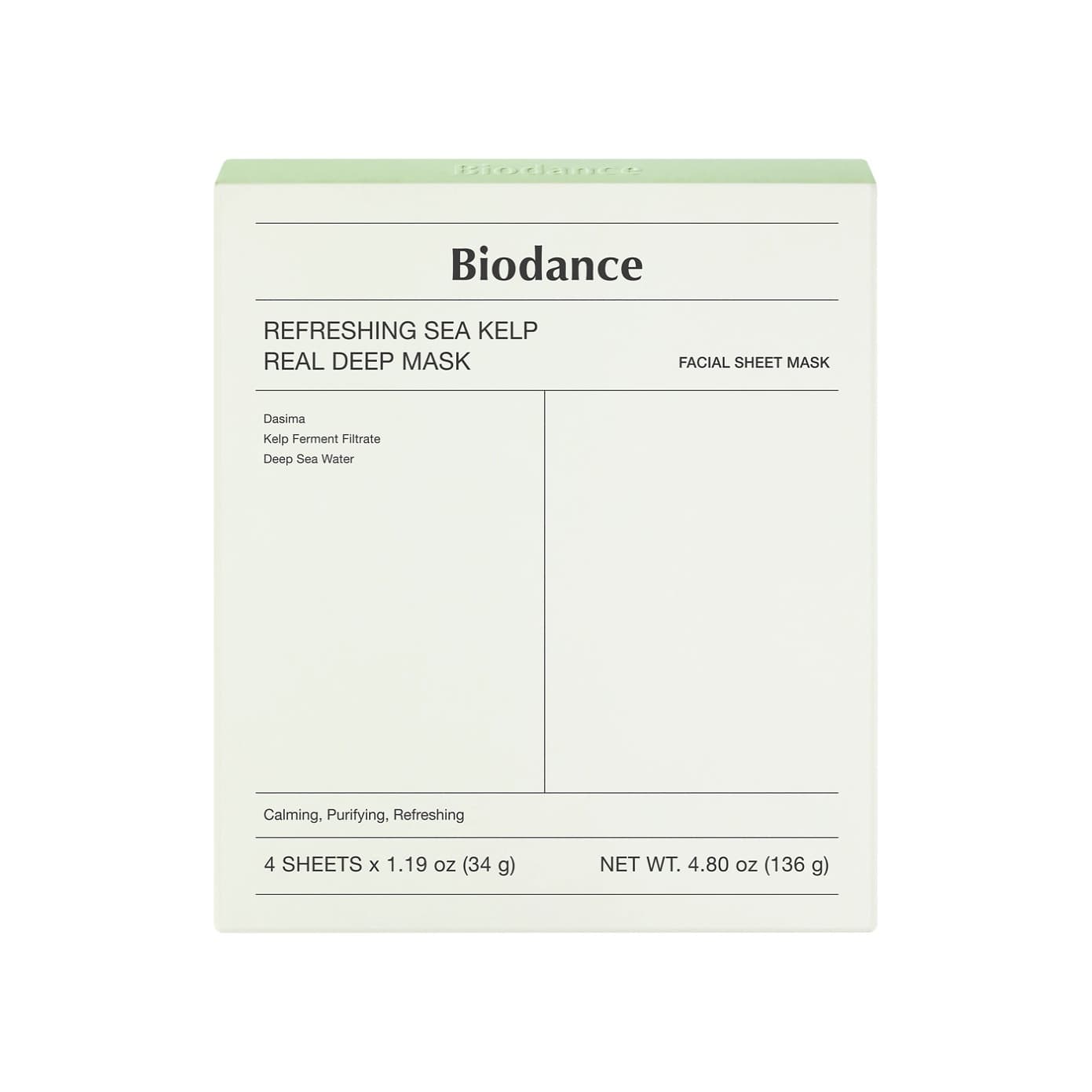 Маска для лица с морскими водорослями Refreshing Sea Kelp Real Deep Mask 4ш