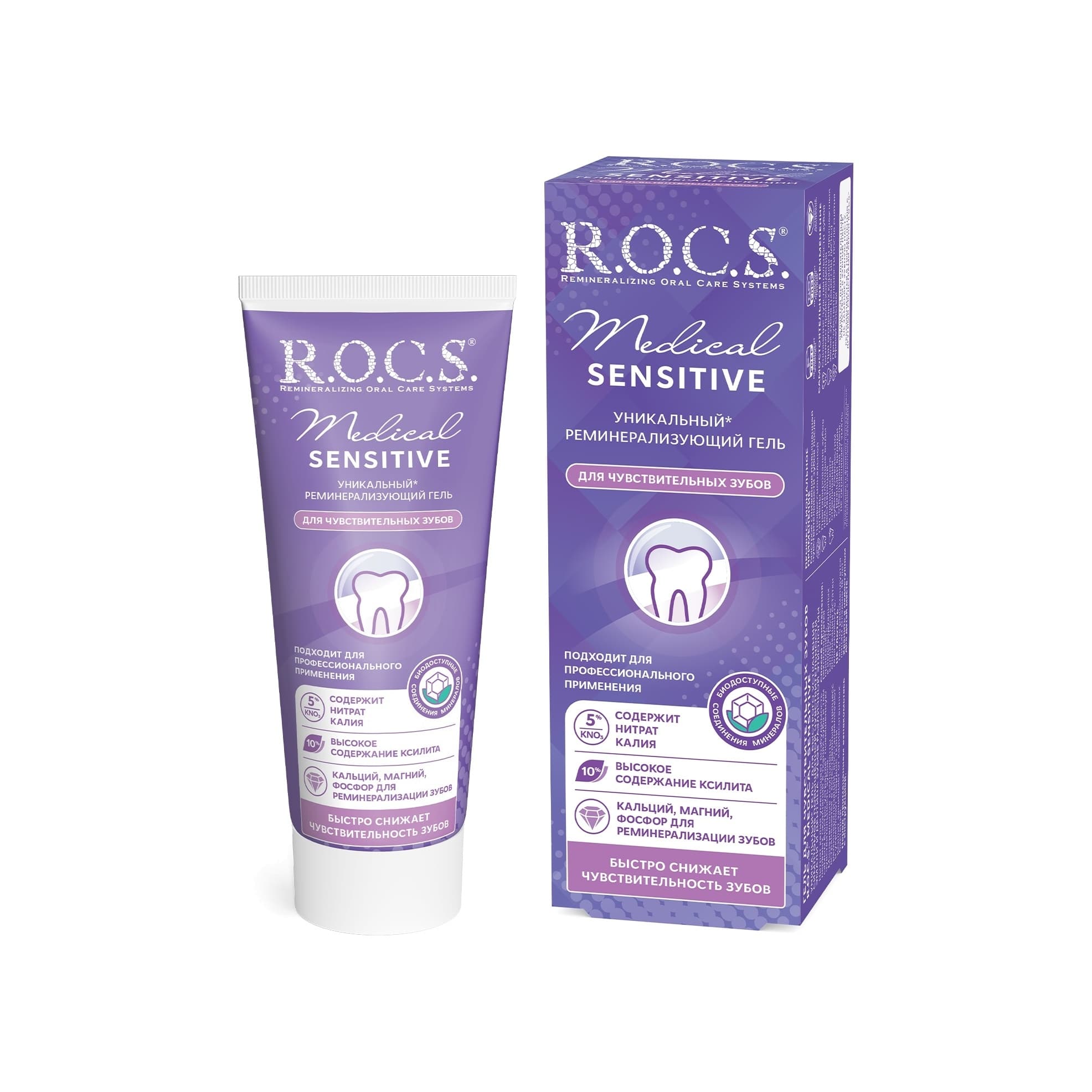 Гель для чувствительных зубов реминерализующий Medical Sensitive ROCS