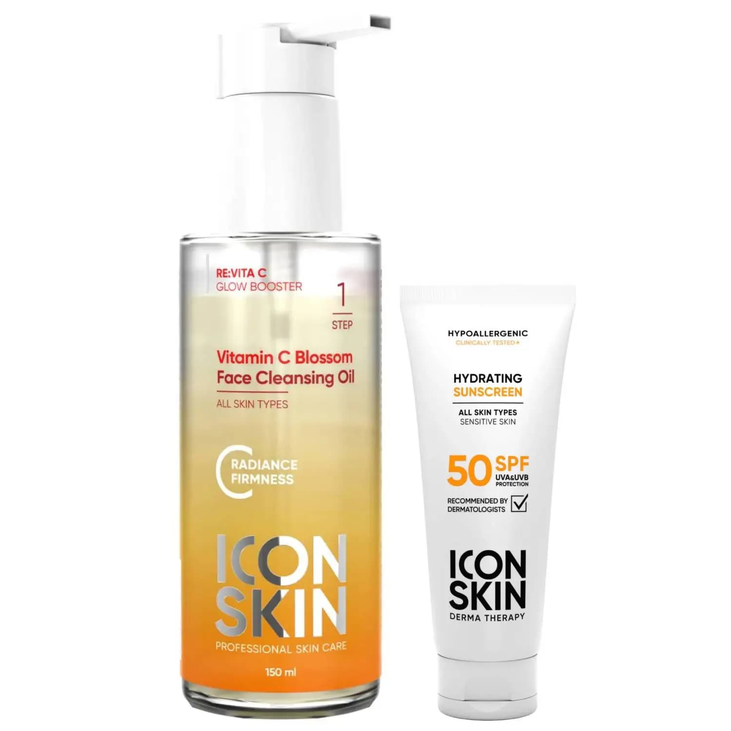 Набор для сияния и защиты кожи: гидрофильное масло 150 мл + крем SPF50 75 мл