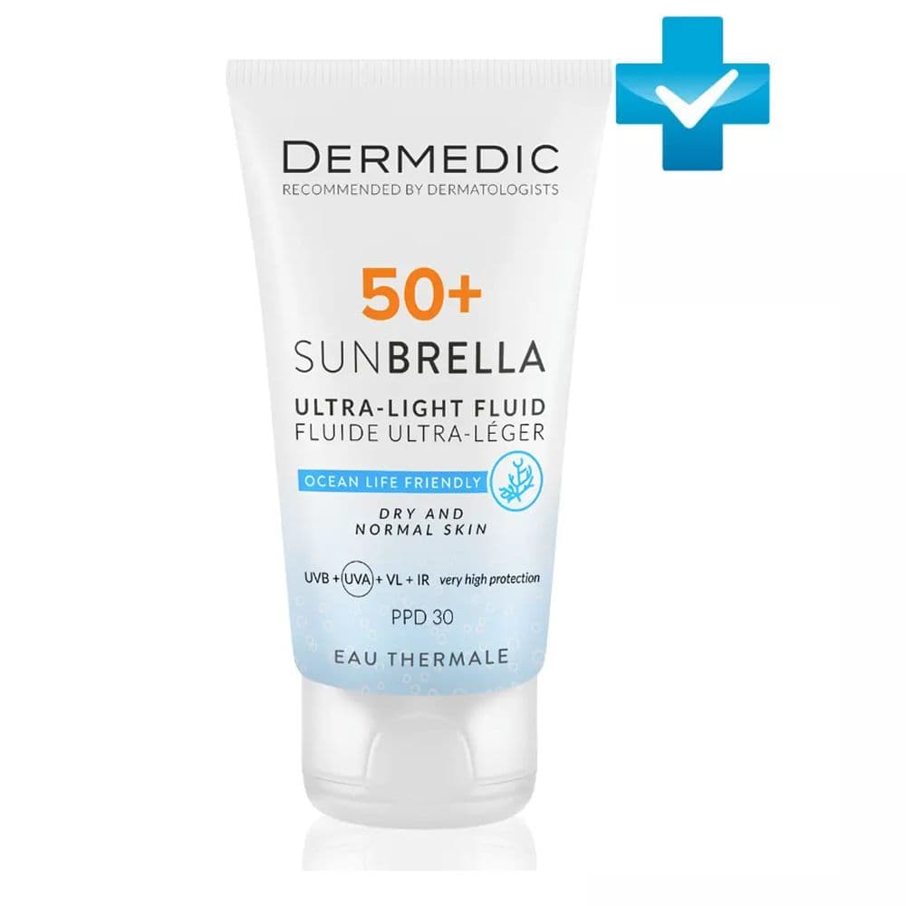 Ультра-лёгкий солнцезащитный флюид SPF50+ для сухой и нормальной кожи