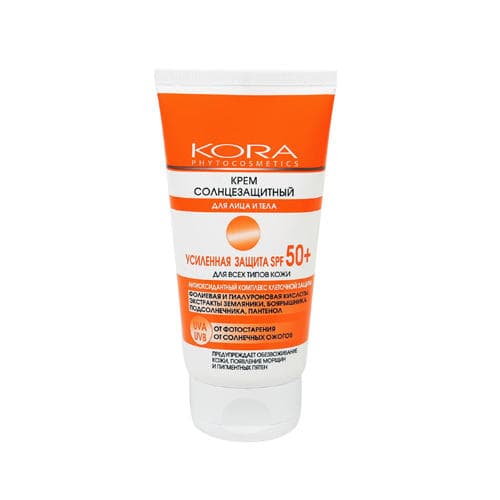 KORA Крем солнцезащитный для лица и тела усиленная защита SPF50+ 1 шт