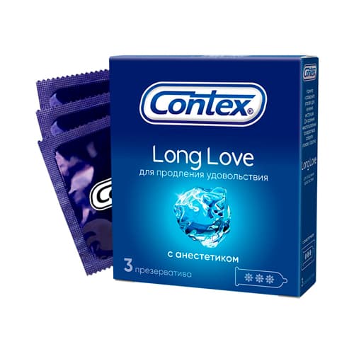 Контекс Презервативы Long Love с анестетиком, №3 (Contex, Презервативы)