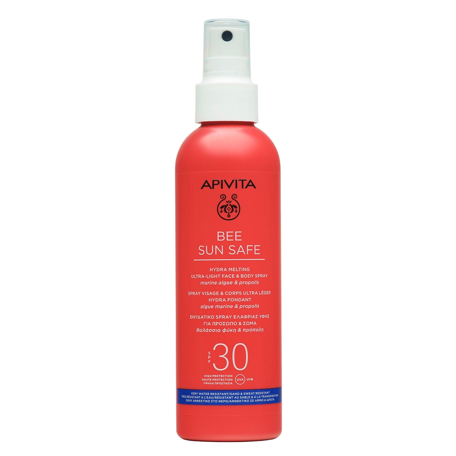 Апивита Солнцезащитный тающий ультра-легкий спрей для лица и тела SPF30, (Apivita, Bee Sun Safe)
