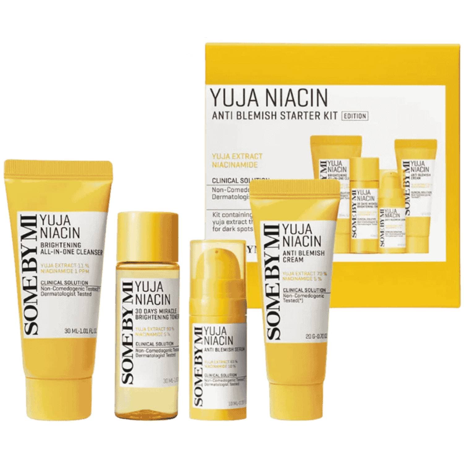 Сом Бай Ми Набор Anti Blemish Starter Kit: гель для умывания + тонер 30 мл + сыворотка 10 мл + крем 20 г (Some By Mi, Yuja Niacin)