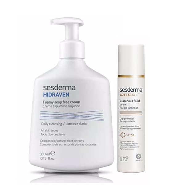 Сесдерма Набор "Очищение и сияние": эмульсия SPF 50, + крем-пенка, 300 мл (Sesderma, Hidraven)