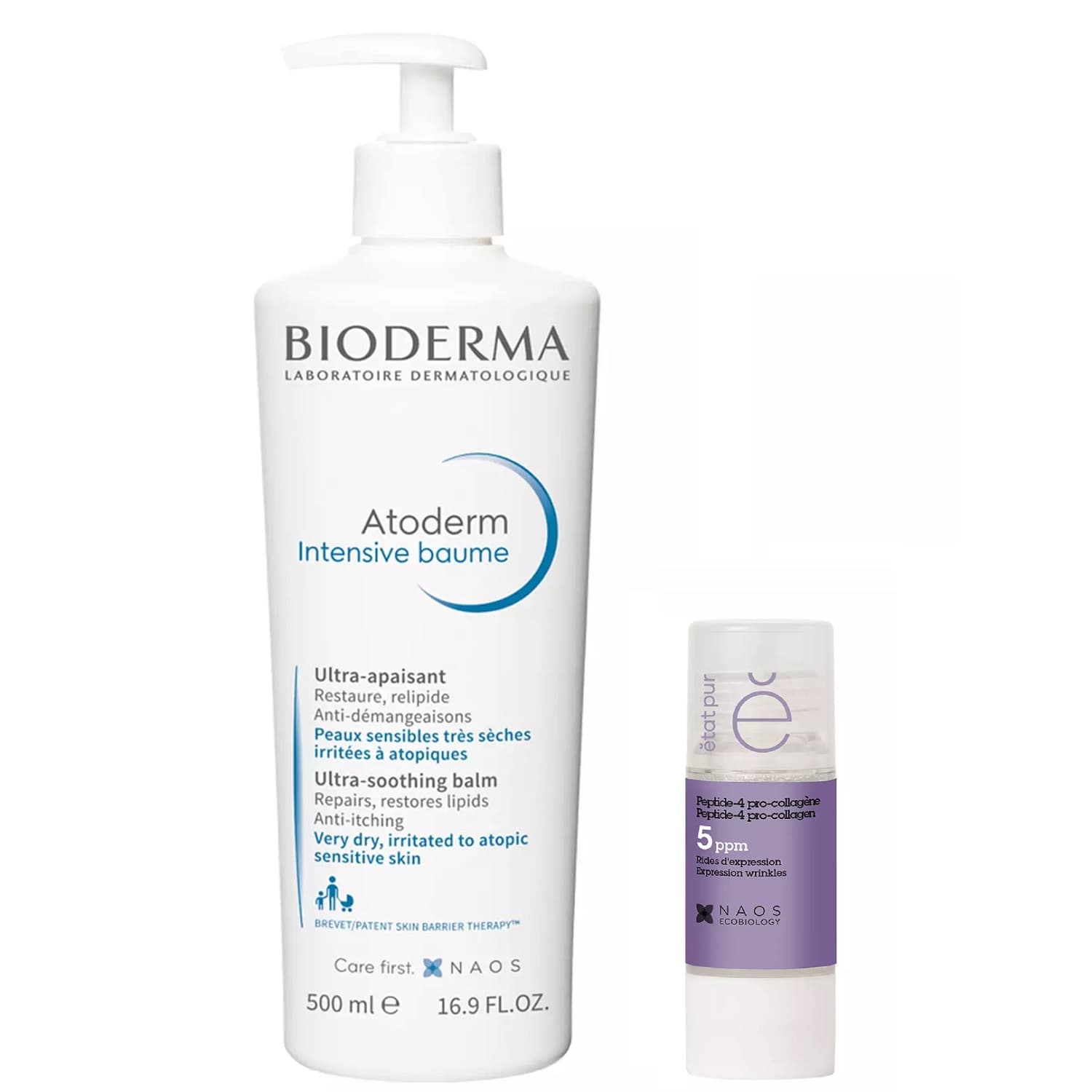 Биодерма Набор: Bioderma бальзам Atoderm Ultra + Etat Pur сыворотка с пептид-4 и про-коллагеном 15 мл (Bioderma, Atoderm)