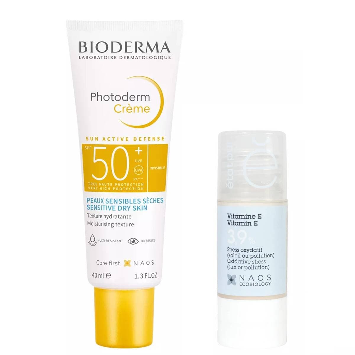 Биодерма Набор: Bioderma солнцезащитный крем Photoderm SPF50 40 мл + Etat Pur сыворотка с витамином Е 15 мл (Bioderma, Photoderm