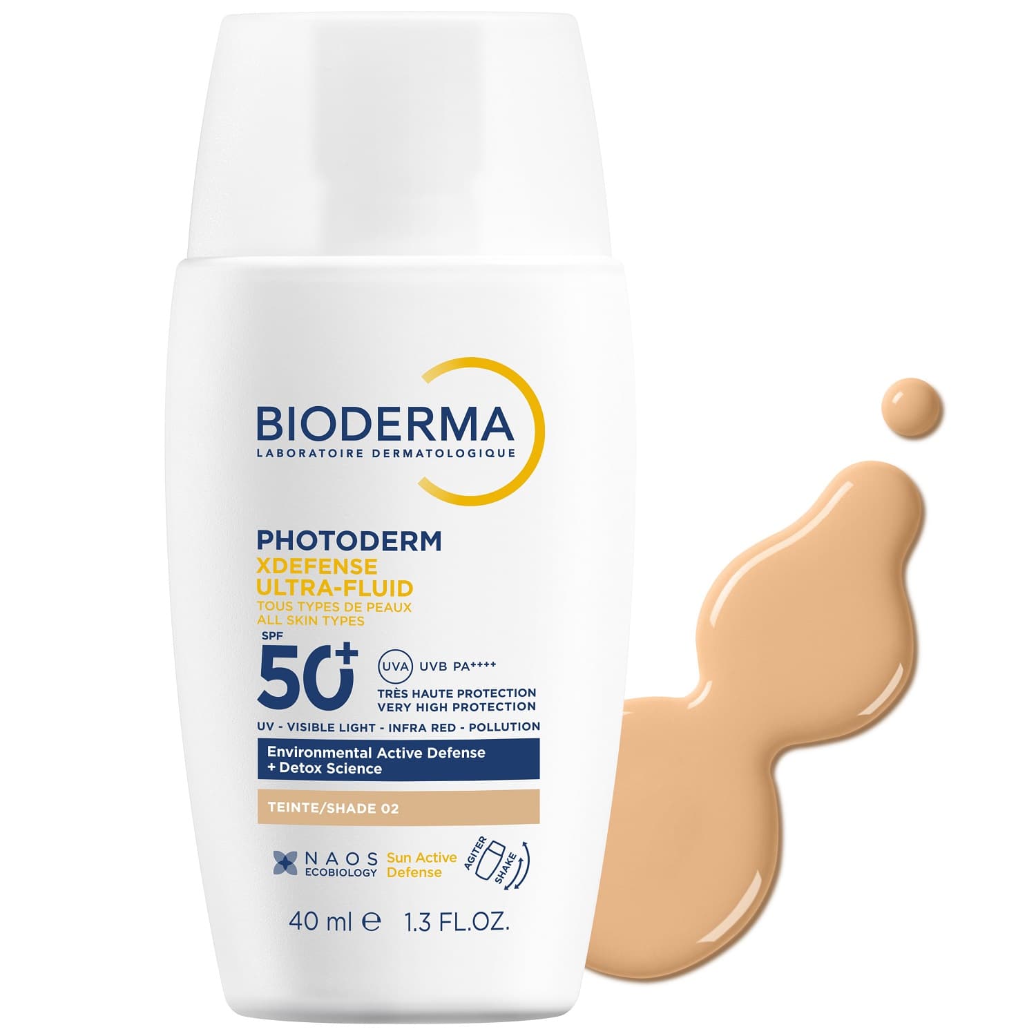 Биодерма Солнцезащитный флюид для всех типов кожи Xdefense SPF50+ светлый оттенок, (Bioderma, Photoderm)