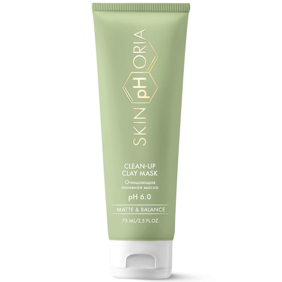 Скинфория Очищающая глиняная маска Сlean-Up Clay Mask для жирной и проблемной кожи лица, (SkinpHoria, Matte & Balance)