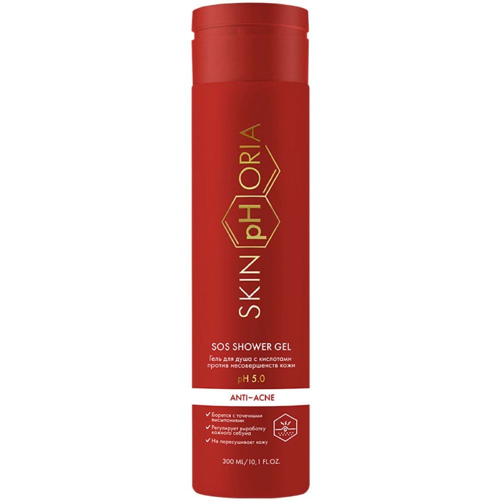 Скинфория Гель для душа с кислотами против несовершенств кожи SOS Shower Gel, (SkinpHoria, Anti-Acne)