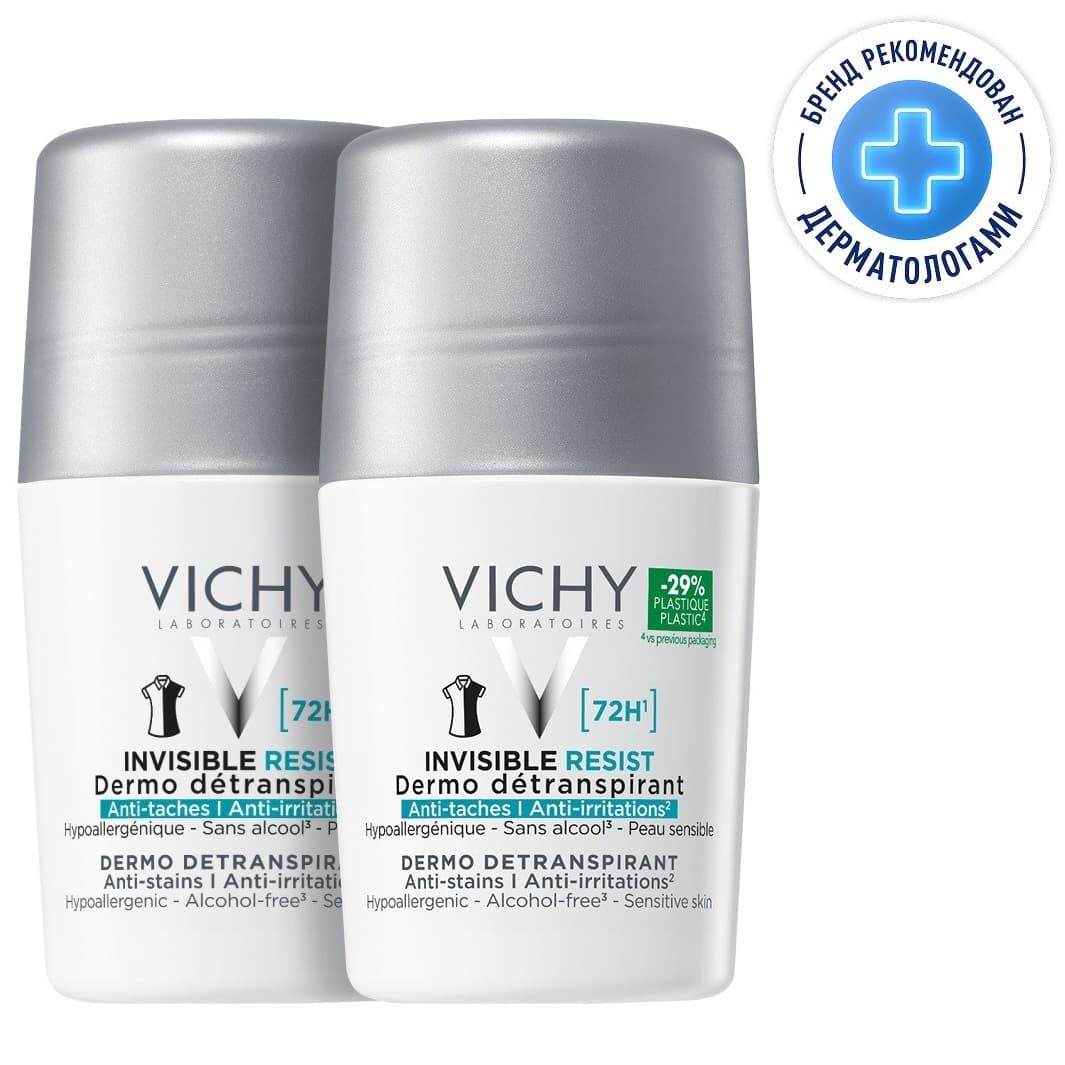 Виши Дезодорант-антиперспирант Invisible 72 ч, 2 х (Vichy, Deodorant)