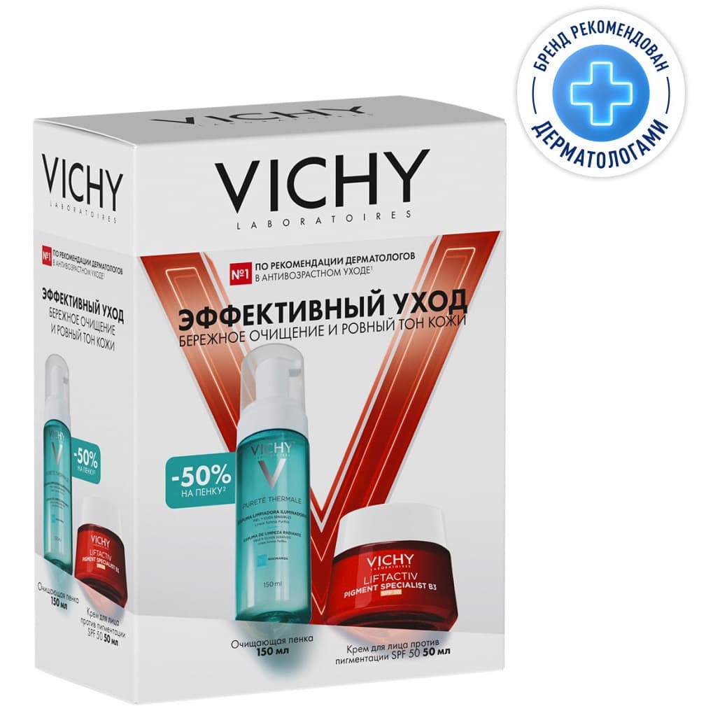 Виши Набор «Бережное очищение и ровный тон кожи» (Vichy, Liftactiv)
