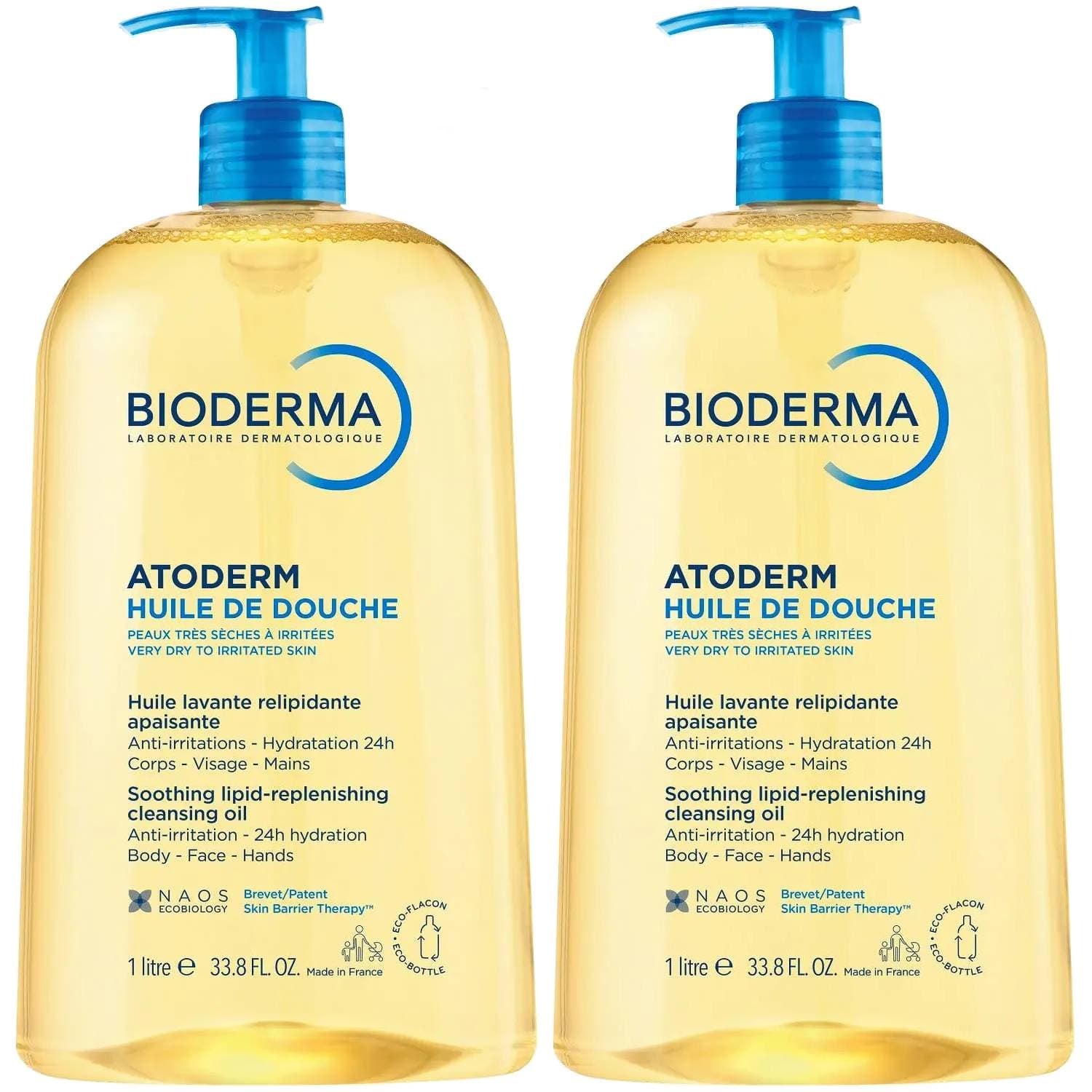 Биодерма Набор: увлажняющее масло для душа, 2х (Bioderma, Atoderm)