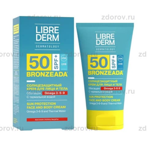 Либридерм Бронзиада крем с омега 3-6-9 и термал/водой SPF 50