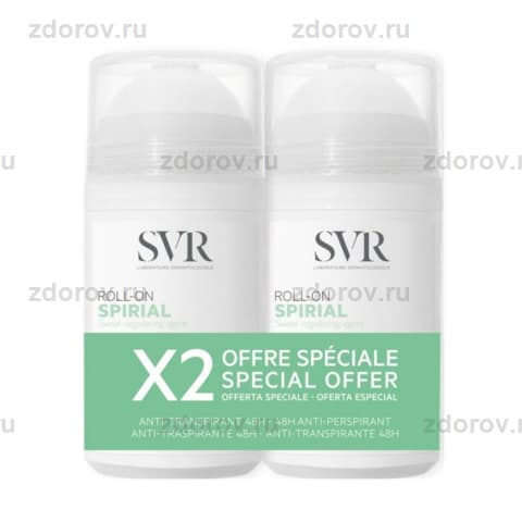 СВР/SVR Спириал дезодорант ролл-он фл. набор из 2-х продукт