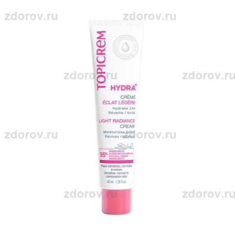Топикрем Hydra+ крем легкий увлажняющий Сияние туба