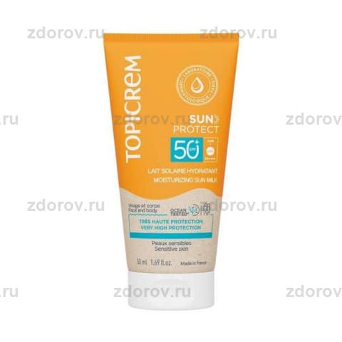 Топикрем SUN Protect Молочко увлажняющее солнцезащитное SPF50+
