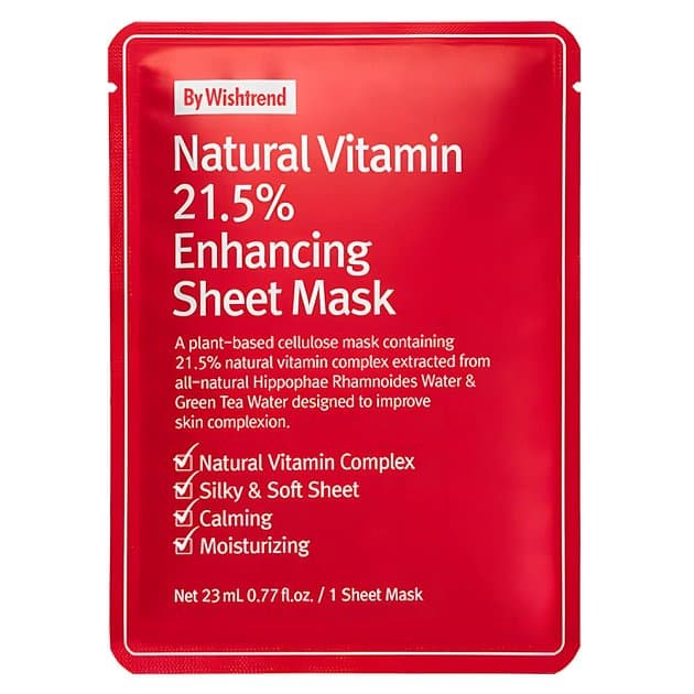 Антиоксидантная тканевая маска By Wishtrend Natural Vitamin 21,5% Enchancing Sheet Mask