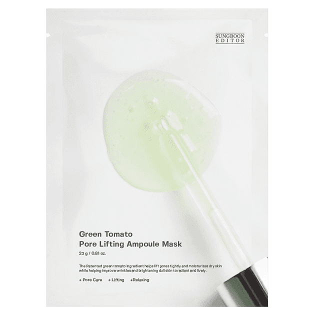 Тканевая маска для сужения пор Sungboon Editor Green Tomato Pore Lifting Ampoule Mask