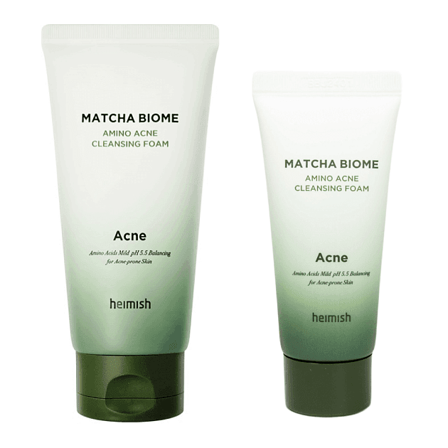 Противовоспалительная пенка с матчей и пробиотиками Heimish Matcha Biome Amino Acne Cleansing Foam