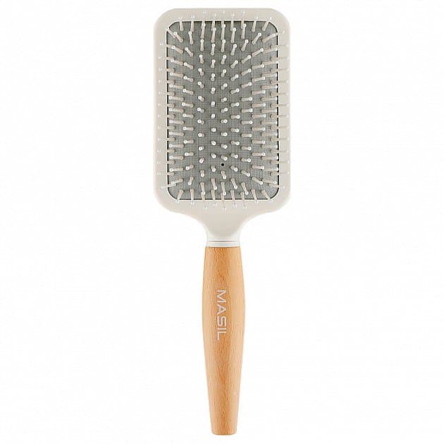 Деревянная антистатическая расчёска для волос Masil Wooden Paddle Brush