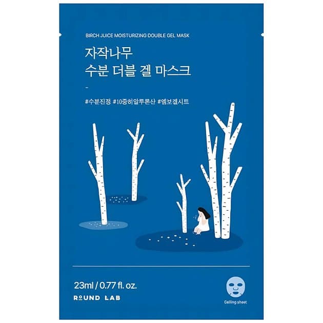Охлаждающая гелевая маска с берёзовым соком Round Lab Birch Juice Moisturizing Double Gel Mask