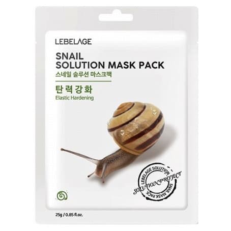 Lebelage Маска для лица тканевая МУЦИН УЛИТКИ Snail Solution Mask Pack