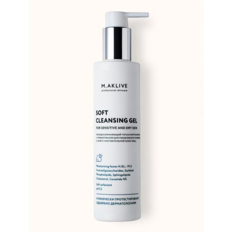 M.AKLIVE Мягкий гель для умывания чувствительной и сухой кожи лица Soft Cleansing Gel