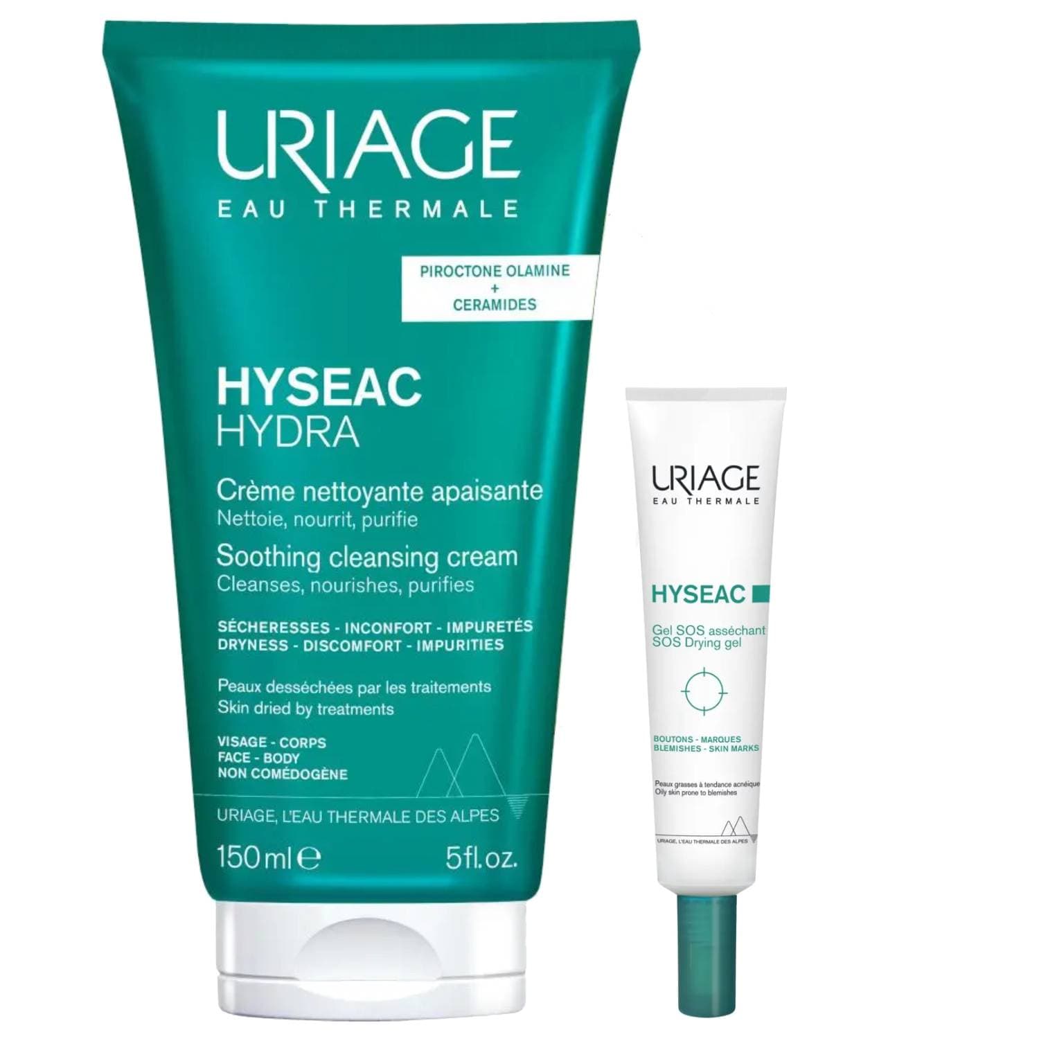 Набор для лица Hyseac: очищающий крем + SOS-гель 15 мл