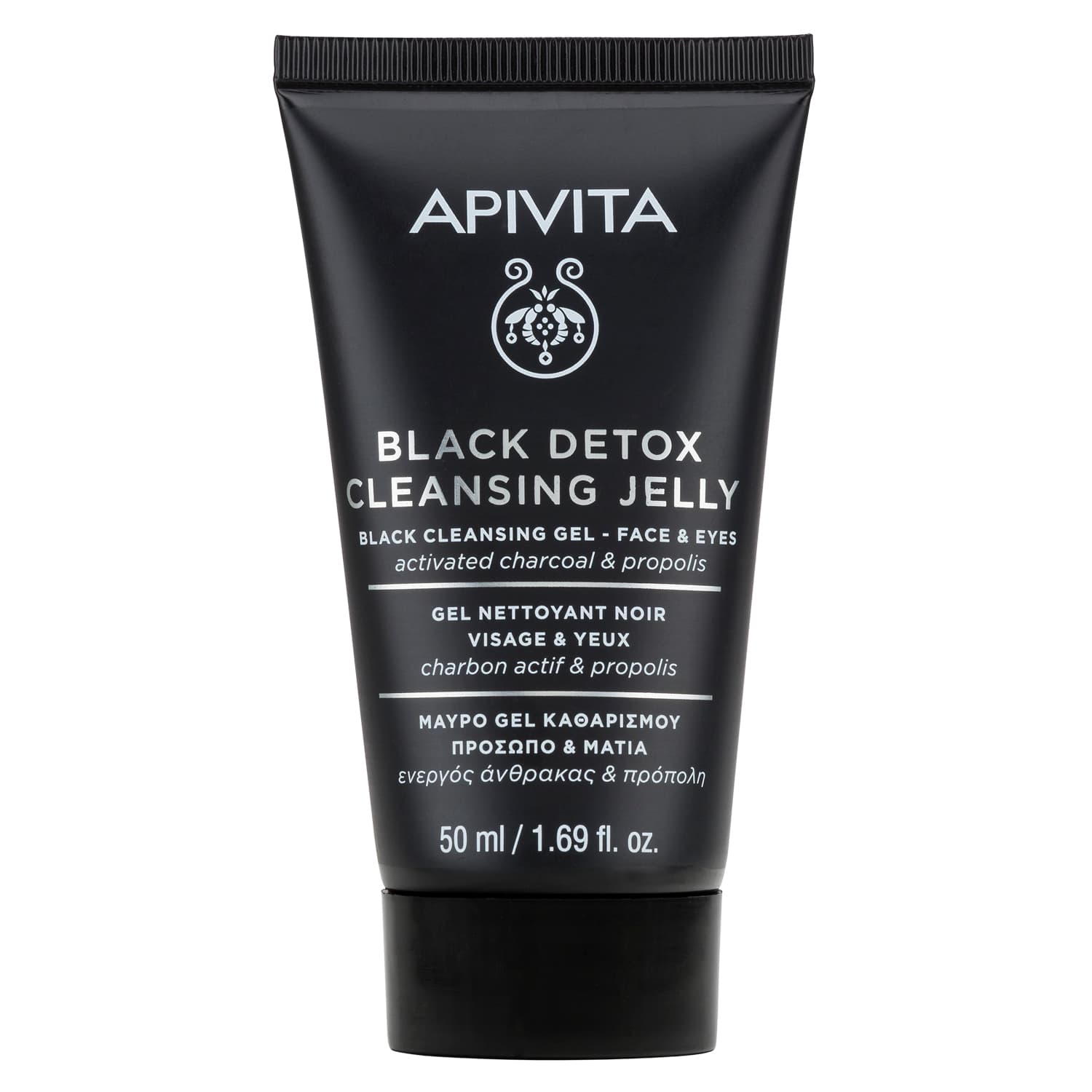 Апивита Миниатюра Очищающий Гель Блэк Детокс для лица и глаз, (Apivita, Cleansing)