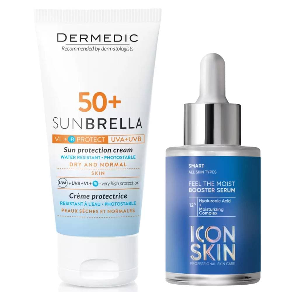 Набор "Защита и увлажнение": солнцезащитный крем SPF50+ 50 г + увлажняющая сыворотка 30 мл (Beauty сеты, Для лица